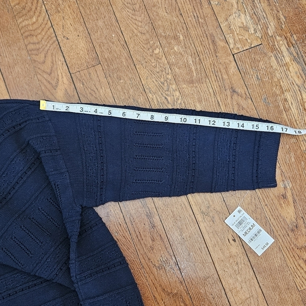 NWT Style & Co. openwork mixed knit sweater,Navy Blue Women's 100% Cotton - Picture 8 of 10